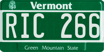 VT license plate RIC266