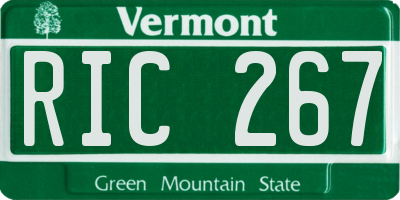 VT license plate RIC267