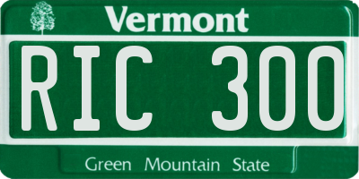 VT license plate RIC300