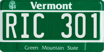 VT license plate RIC301