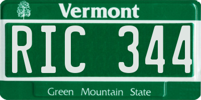 VT license plate RIC344