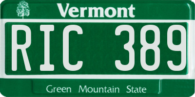 VT license plate RIC389