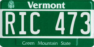 VT license plate RIC473
