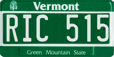 VT license plate RIC515