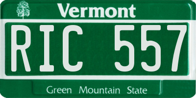 VT license plate RIC557