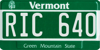 VT license plate RIC640