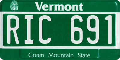 VT license plate RIC691