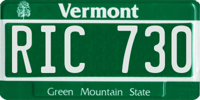 VT license plate RIC730
