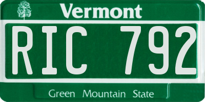 VT license plate RIC792