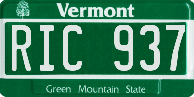VT license plate RIC937