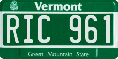 VT license plate RIC961