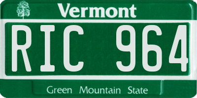 VT license plate RIC964