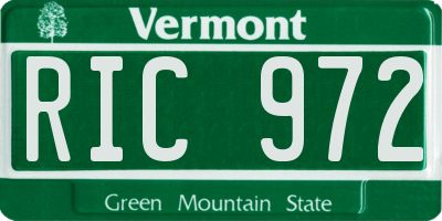 VT license plate RIC972