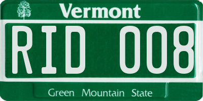 VT license plate RID008