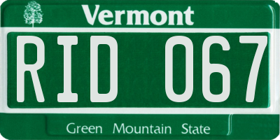 VT license plate RID067