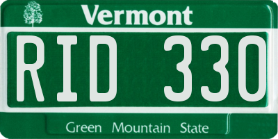 VT license plate RID330