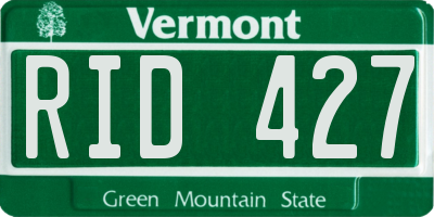 VT license plate RID427