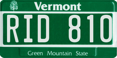 VT license plate RID810