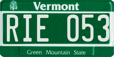 VT license plate RIE053