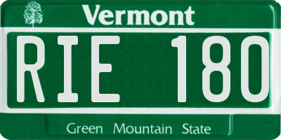 VT license plate RIE180