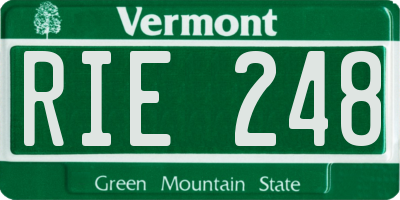 VT license plate RIE248