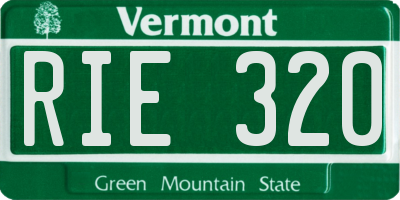 VT license plate RIE320