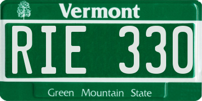 VT license plate RIE330
