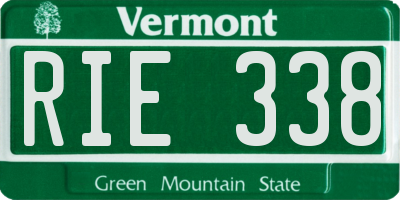 VT license plate RIE338