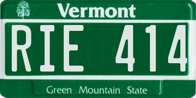 VT license plate RIE414
