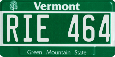 VT license plate RIE464