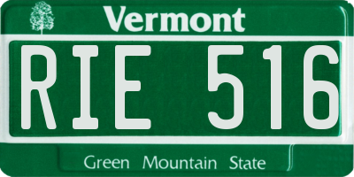 VT license plate RIE516