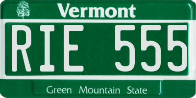 VT license plate RIE555