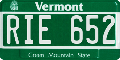 VT license plate RIE652