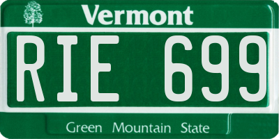 VT license plate RIE699
