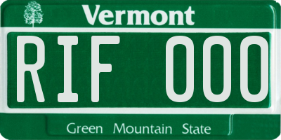 VT license plate RIF000