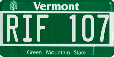 VT license plate RIF107