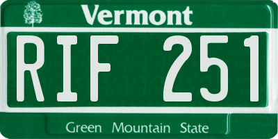 VT license plate RIF251