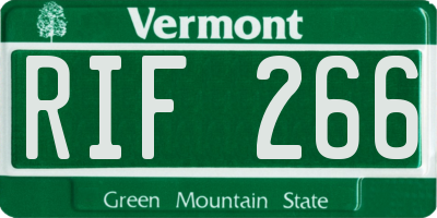 VT license plate RIF266