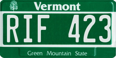 VT license plate RIF423