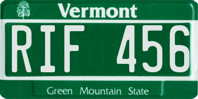 VT license plate RIF456