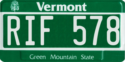 VT license plate RIF578