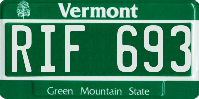 VT license plate RIF693