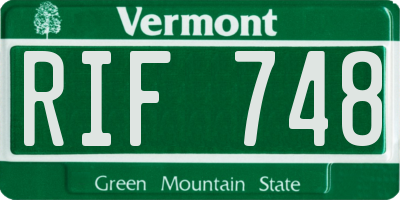 VT license plate RIF748