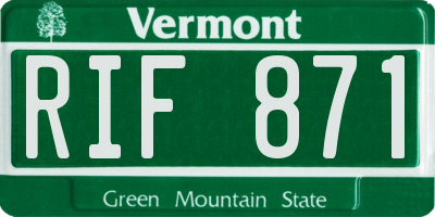 VT license plate RIF871