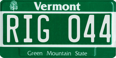 VT license plate RIG044