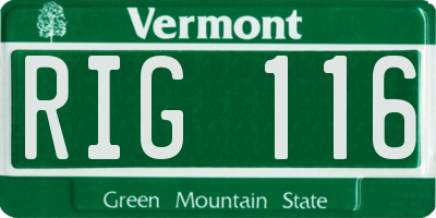 VT license plate RIG116