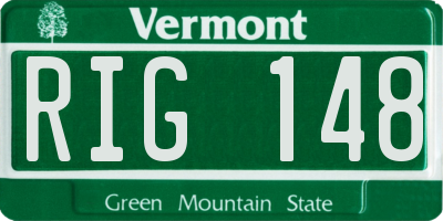 VT license plate RIG148