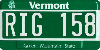 VT license plate RIG158