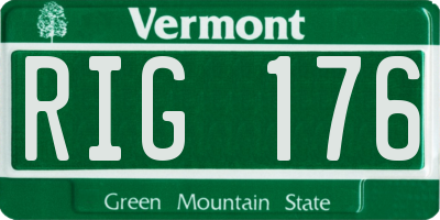 VT license plate RIG176