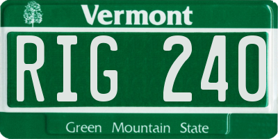 VT license plate RIG240